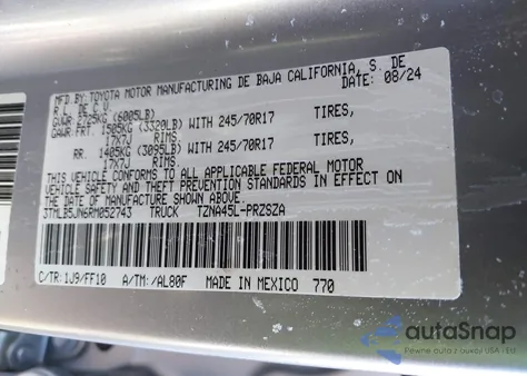 2024 Toyota Tacoma Double Cab from USA, damaged, VIN 3TMLB5JN6RM052743